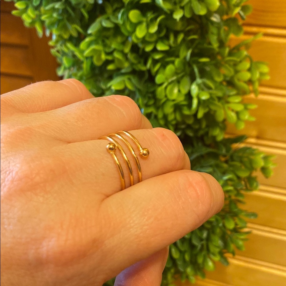 Shiny Copper Spiral Ring Size 8